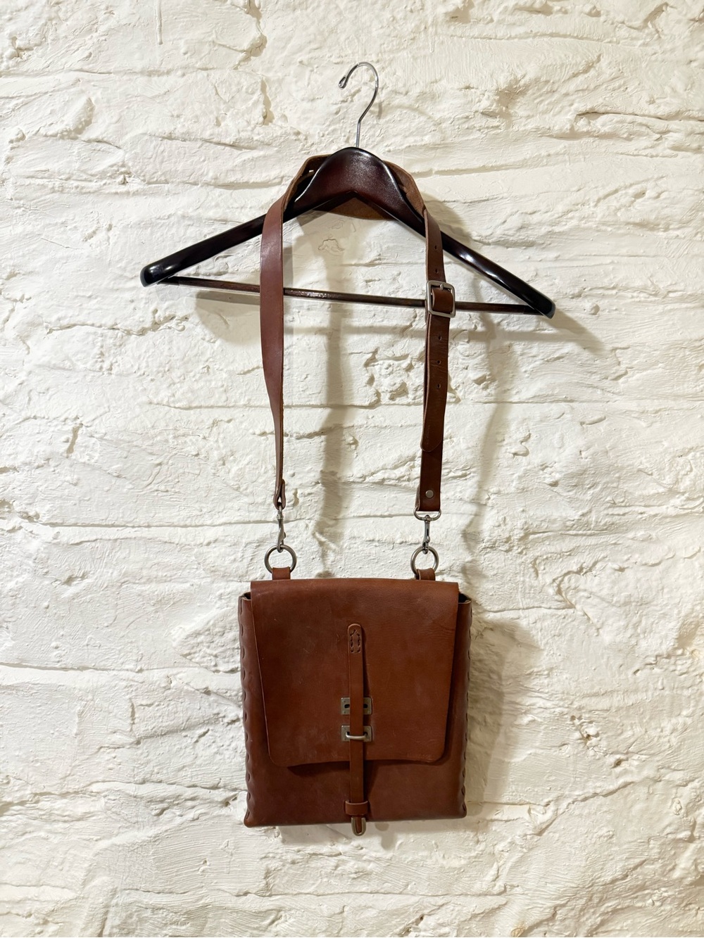 Billy Kirk Brown Leather Shoulder Satchel Bag - Adjustable Strap